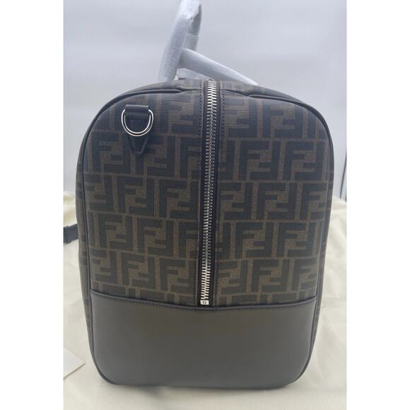 FENDI LARGE FF SHOULDER DUFFLE TRAVEL BOSTON BAG TOTE AUTHENTIC! - Picture 5 of 16